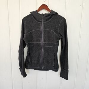 prAna Gray Full Zip Fleece Hoodie Women's Small